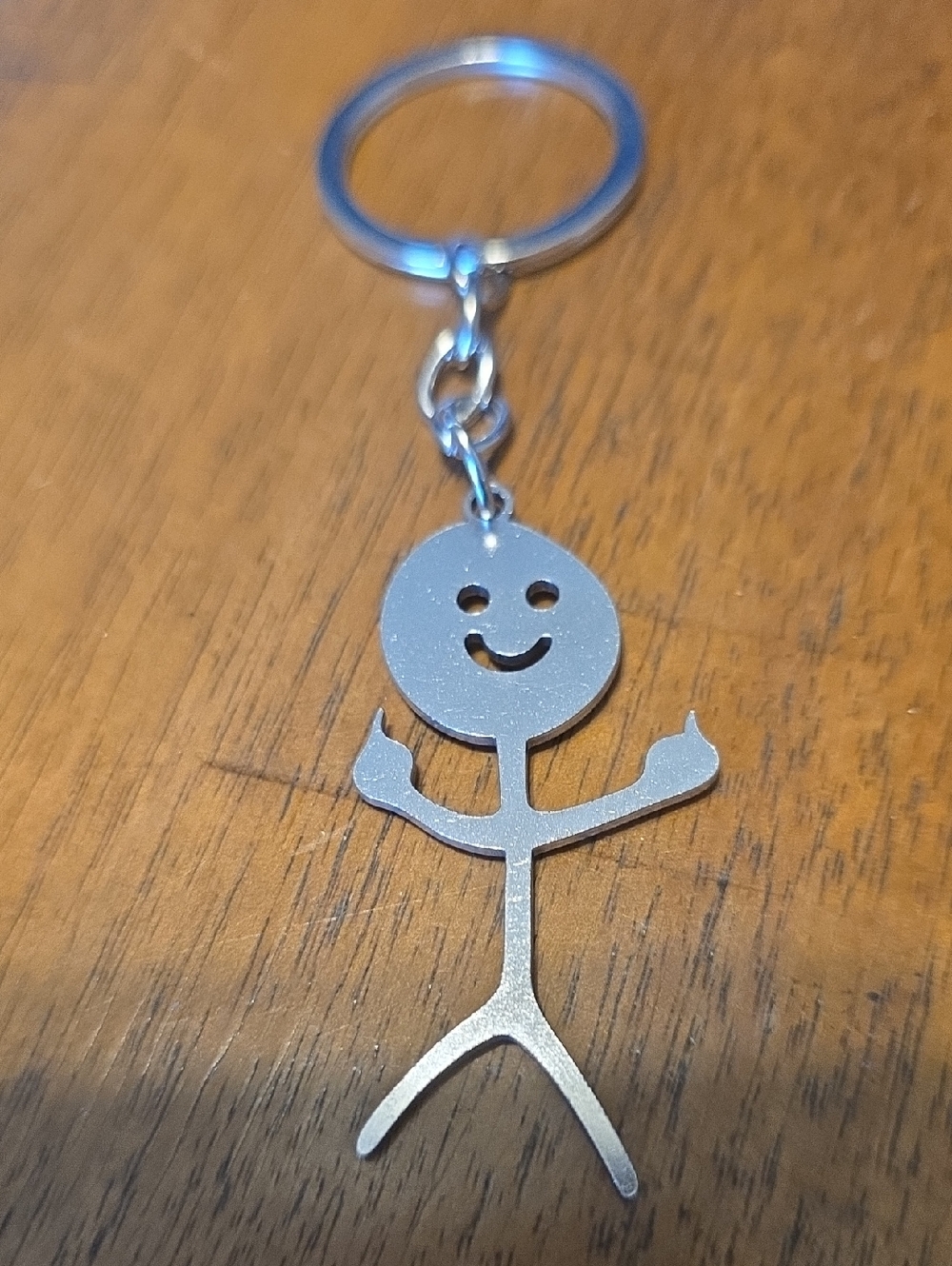 Silver Stick Figure Middle Finger Keychain - Men Accessories